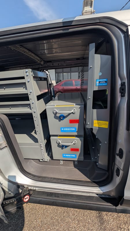 2024 Ford Transit with tool boxes